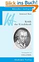 Immanuel Kant: Kritik der Urteilskraft