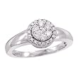 14K White Gold Diamond Ring - 0.38 Ct.