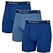 Champion Men's 3-Pack Smart Temp Boxer Brief, Dyed Blues, Medium