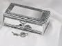 ANTIQUE SILVER JEWELRY BOX WITH JEWELED LOCK