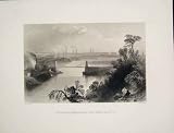 Review Old-print  / ABERDEEN CHAIN BRIDGE SCOTLAND OLD PRINT ANTIQUE c1875