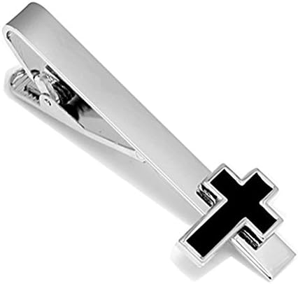 Men Tie Clip Bar Clasp Customization Cross Silver Black Copper Wedding Business
