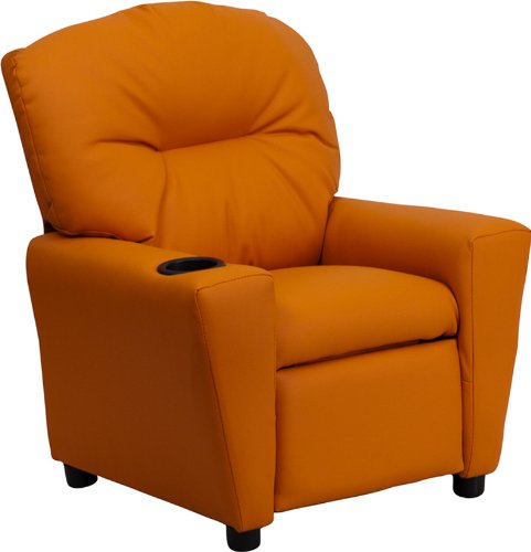 1pc Modern Kids Leatherette Cup Holder Recliner Chair, FF-0697-12