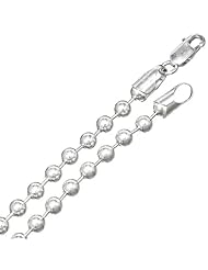 5MM Thick - Military Ball Link Bead Chain Necklace/Bracelet - Genuine .925 Solid Sterling Silver