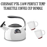 Cuisinart Ptk-330w Perfectemp Teakettle with Two Halo Bistro Wide Body Coffee Cup