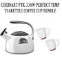 Cuisinart Ptk-330w Perfectemp Teakettle with Two Halo Bistro Wide Body Coffee Cup
