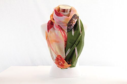 Sprinkles and Cake Pop Confection Multi Color Print Womens Ladies Infinity Loop Scarf in 10 Combinations (Olive Orange)