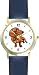 Dachshund (Shorthaired) Dog - WATCHBUDDY&reg; DELUXE TWO-TONE THEME WATCH - Arabic Numbers - Blue Leather Strap-Women's Size-Small