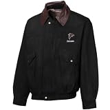 NFL Reebok Atlanta Falcons Black Navigator Cotton Canvas Full Zip Jacket (Medium)