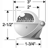 Rule Marine Danforth Quest Compasses Front,blue 2in. 2in. Card 5 White White by Rule