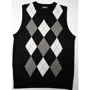 Argyle Sweater Vest - Black : Medium