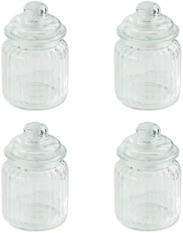 4pc Multi-Purpose Glass Storage Jar Set - Kitchen, Bathroom - Seal-Tight Lid