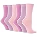 Sock Snob 6 Pairs Ladies Womens Casual Cotton Rich Solid Plain Color Dress Socks PL30