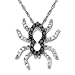 14k White Gold Black and White Diamond Spider Pendant (1/6 cttw), 18