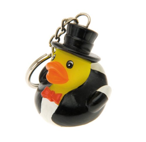 Silly Gifts Groom Duck with Red Bow Tie Key Chain
