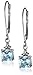 10K White Gold, Gemstone, and White Topaz Leverback Earrings