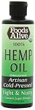 Foods Alive Organic Artisan Cold-Pressed 100% Hemp Oil, Fl  8-Oz (Pack of 2)