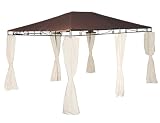 Siena Garden Pavillon Tosca, Gestell anthrazitrazit, Dach mocca, Seitenteile natur, L 300 x B 400 x H 260 cm