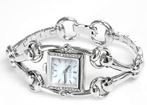Gucci Signoria Ladies Stainless Steel White Mother of Pearl Dial Diamond PetiteWatch YA116505
