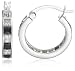 Silver Black/White Cubic Zirconia Hoop Earrings