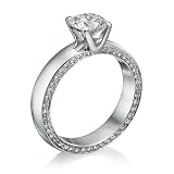 1 1/2 ct, D Color, SI1 Clarity, Certified, Round Cut, Diamond Engagement Ring in Platinum