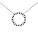 Sterling Silver January Birthstone Garnet Crystal Pave Circle Pendant on 16-18in Chain Necklace