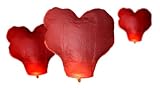 Sky Lantern - Red Heart Shaped (Pack Of 5) - Light A Lantern