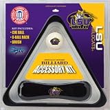 LSU Tigers Billiard Accessories Kit - includes Triangle Rack, Cue Ball and Brush