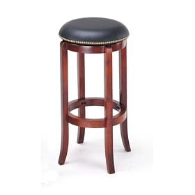 Click here to buy Cherry Finish Wood 29H Swivel Bar Stool Counter Chair by ACME.