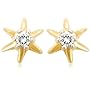 14k Yellow Gold Diamond Starburst Earrings (.12 cttw, J Color, I2 Clarity)