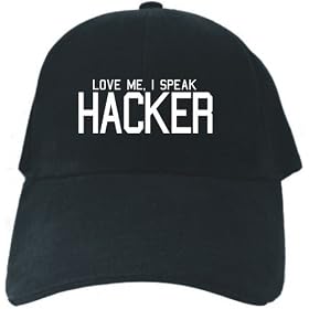 CAPS BLACK EMBROIDERY " LOVE ME , I SPEAK HACKER "