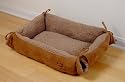 Light Brown Suede Dog Bed and Mat - Medium