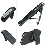 Stand Stander Belt Clip Cover+Hard Back Case Cover for Apple iPhone 4 4G 4S AT&T and Verizon Black