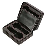 Diplomat Black Leather Quad (4) Watch Zippered Travel Case with Black Suede Interior