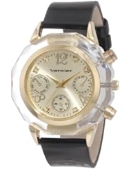 Vernier Womens VNR11093YG Deco Pushers Polyurethane Quartz Watch