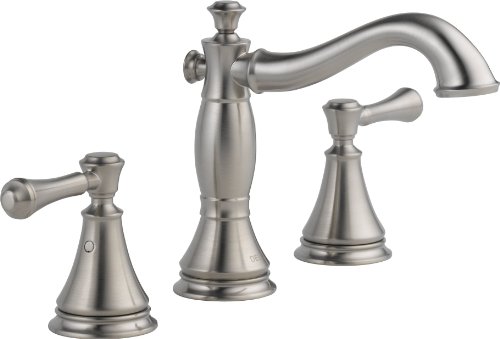 Delta Faucet 3597LF-SSMPU Cassidy Two Handle Wide Spread Lavatory with Metal Pop-Up, Stainless