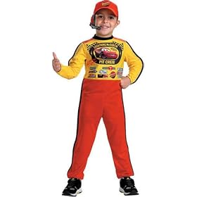 Child Disney Cars Lightning McQueen Pit Crew Costume with Cap