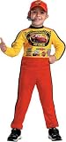 Child Disney Cars Lightning McQueen Pit Crew Costume with Cap