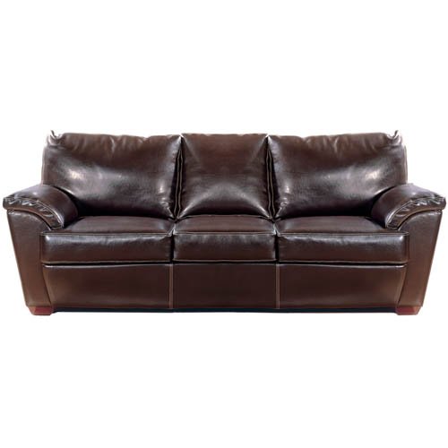 Emerald Valentino Mocha-Colored Bicast-Leather Sofa
