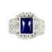 Sterling Silver Scroll Design Lapis Ring by Sajen