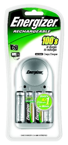 Energizer Basic Rechargeable Charger for AA / AAA Batteries, 2 AA Batteries Included