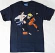 Naruto Vs Sasuke Shippuden Navy Blue Adult T-shirt