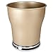 mDesign Wastebasket Trash Can for Bathroom, Office, Kitchen - Steel, Pearl Champagne/Chrome