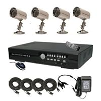 CIB R401W500G8795 4CH Security Surveillance DVR 600TVL 4 CCD Bullet Cameras K...