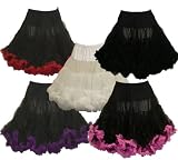 Hell Bunny 50`s Petticoat 25" Length - Pink, Red, Purple, White or Black