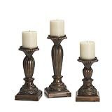 Elements Candlestands, Antique Gold, Set of 3