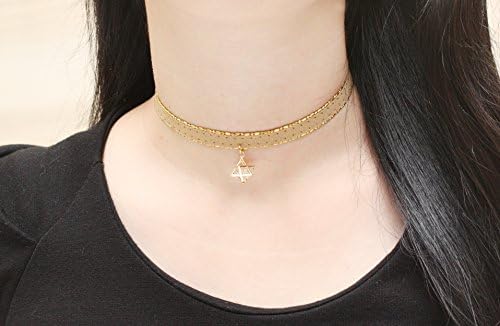 Gold Star Cube Choker, Gold String Choker, Unique Choker, Handmade Choker, Womens Choker, Choker Necklace, Star Necklace, Anniversary Gifts