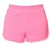 Solid PINK retro jersey white side stripe sport shorts available in 5 adult sizes XS to XL elastic waist