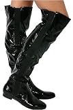 K27 Ladies Black Patent Knee High Riding Boots Sizes 3-8 UK