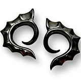 Pair of Black Water Buffalo Horn Hooks - BY21: 12g